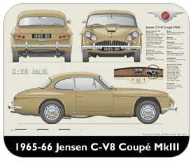 Jensen C-V8 Coupe MkIII 1965-66 Place Mat, Small